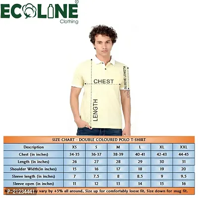 ECOLINE Clothing Eco-Friendly Men's 50/50 Blend Double Coloured Polo T-Shirt-thumb4