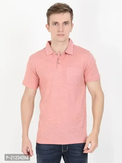 ECOLINE Clothing Eco-Friendly Men's 50/50 Blend Polo T-Shirt (Scarlet,XS)