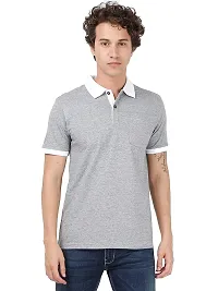 ECOLINE Clothing Eco-Friendly Men's 50/50 Blend Double Coloured Polo T-Shirt-thumb2