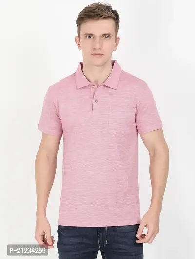 ECOLINE Clothing Eco-Friendly Men's 50/50 Blend Polo T-Shirt (Pink,XS)-thumb0