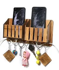 M2 Pocket Brown Key Holder Wooden Key Holder | Mobile Stand | Mobile Holder,for Home Office Decor Keys Stand,25 cm x 11 cm x 4 mm, Multi Color.Acron-thumb1