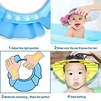 Macron Adjustable Soft Visor Eye/Ear Protector Wash Hair Bathing Shower Cap/Hat Ideal for Bathing Toddle, Baby Boys and Girls (Multicolor, Pack of 1)-thumb1