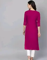 Reliable Pink Self Design Rayon Kurta For Women-thumb1