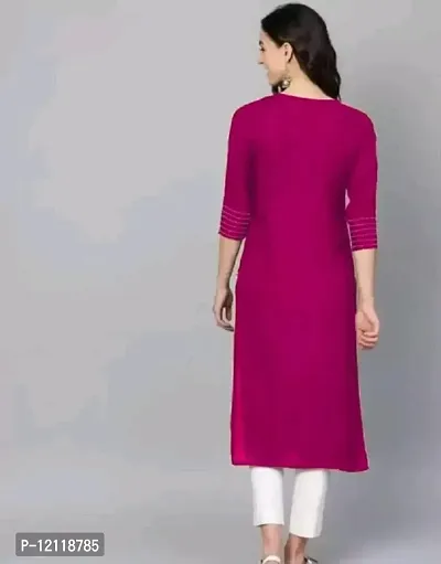 Reliable Pink Self Design Rayon Kurta For Women-thumb2