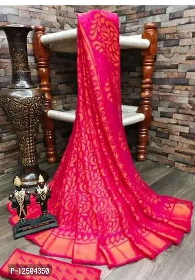 Women  Brasso Saree with Blouse piece