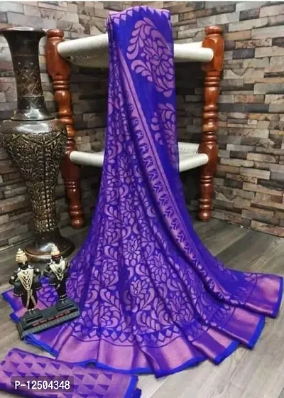 Women  Brasso Saree with Blouse piece-thumb0