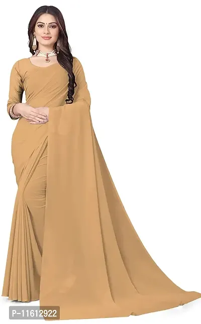 PLAIN GEORGETTE SAREE WITH SAME COLOUR RUNNING BLOUSE