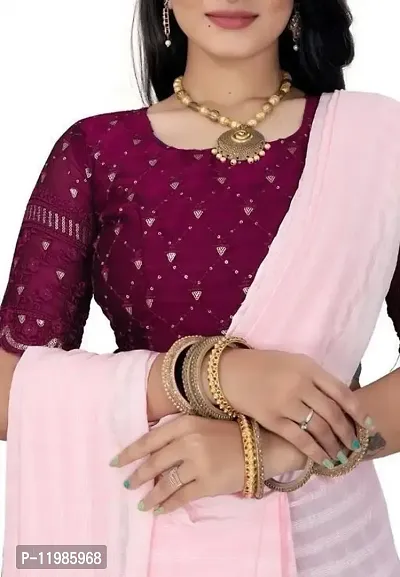 Daily Wear Chiffon Saree with Blouse piece-thumb0