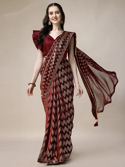 Must Have Lycra Saree with Blouse piece