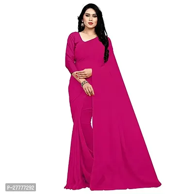 Fancy Pink Georgette Saree With Blouse Piece For Women