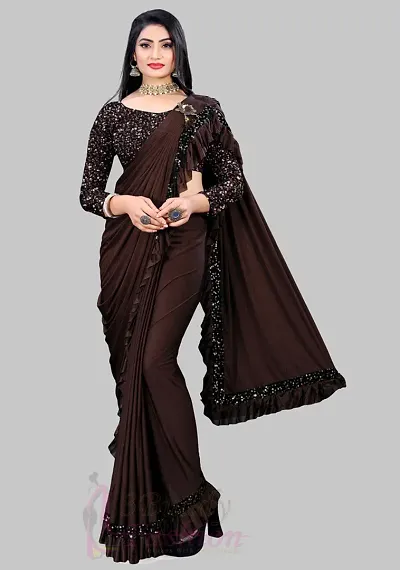 Hot Selling Lycra Saree with Blouse piece