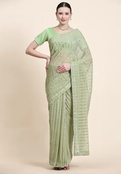 Attractive Lycra Saree with Blouse piece