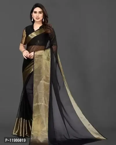 Daily Wear Chiffon Saree with Blouse piece-thumb0