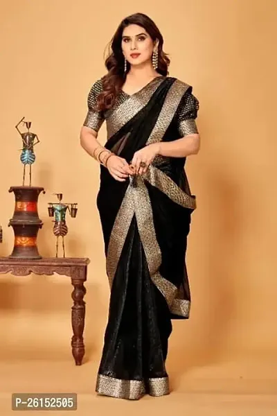 Lycra Embellished Sarees With Blouse Piece
