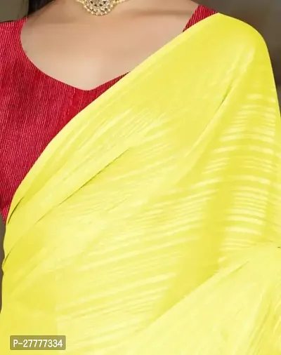 Fancy Yellow Art Silk Saree With Blouse Piece For Women-thumb0