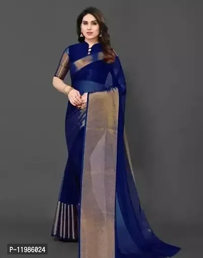 Daily Wear Chiffon Saree with Blouse piece-thumb0