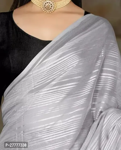 Fancy Grey Art Silk Saree With Blouse Piece For Women