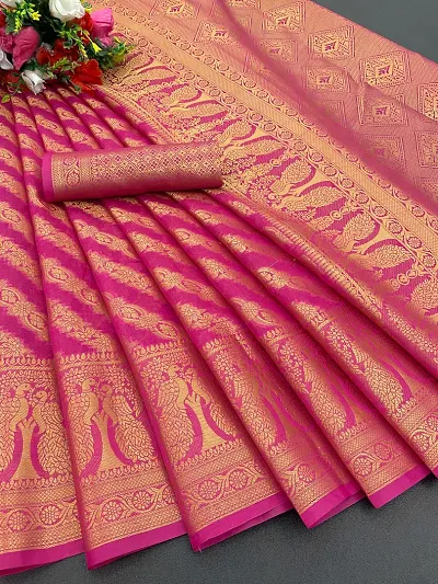 Organza Woven Design Saree With Blouse Piece