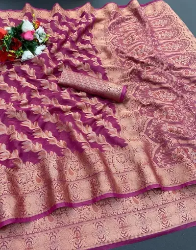 Hot Selling Organza Saree with Blouse piece 