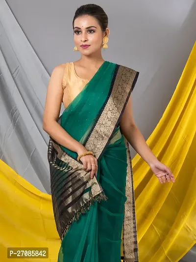 Designer Organza Saree With Blouse Piece For Women-thumb2