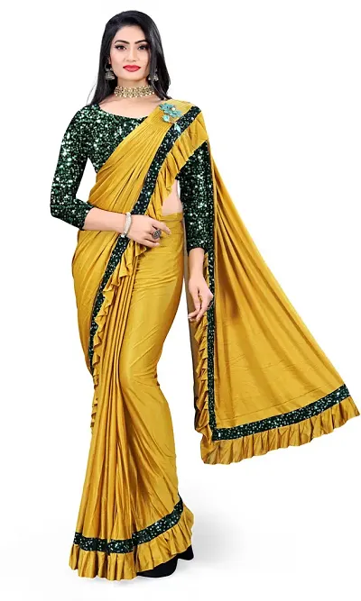 Alluring Lycra Saree with Blouse piece