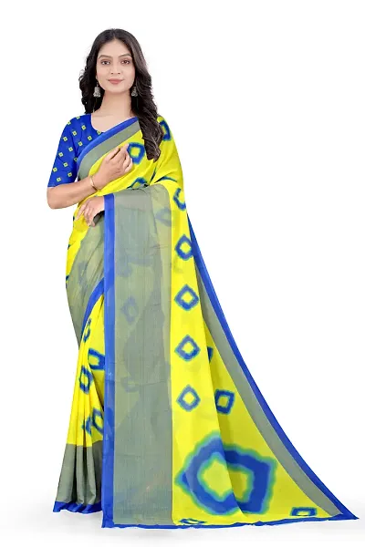 New In Georgette Saree with Blouse piece