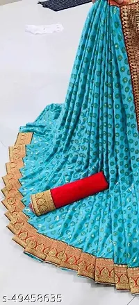 Lace Border Lycra Sarees with Blouse Piece
