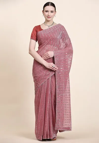 Attractive Lycra Saree with Blouse piece