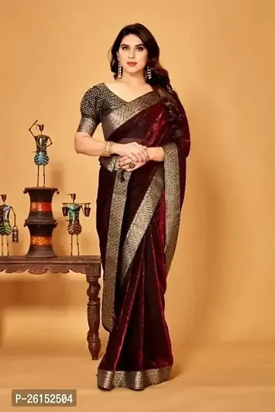 Lace Border Party Wear Saree With Blouse Piece