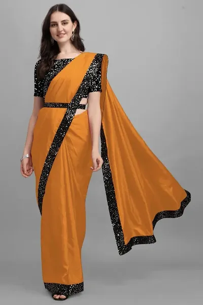 Beautiful Georgette Lace Border Sarees With Blouse Piece