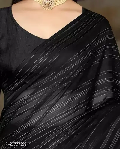 Fancy Black Art Silk Saree With Blouse Piece For Women-thumb0