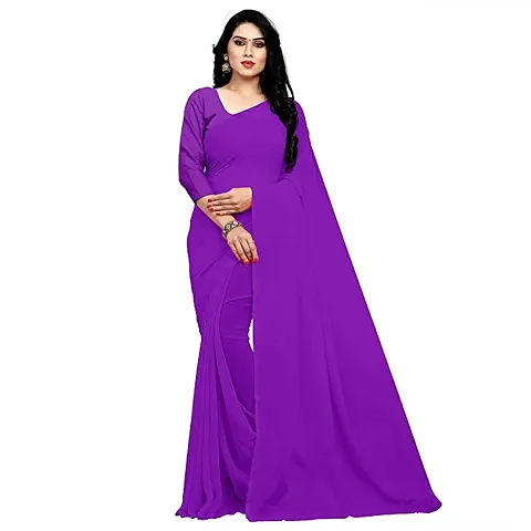 Fancy Georgette Saree With Blouse Piece For Women