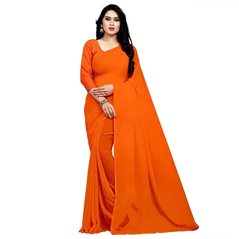 Fancy Georgette Saree With Blouse Piece For Women