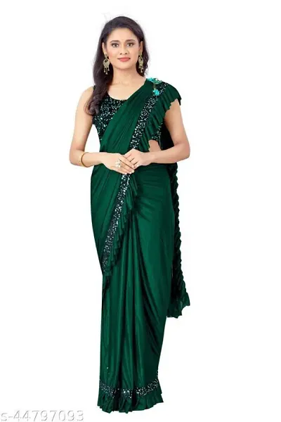 Classic Lycra Saree with Blouse piece For Women