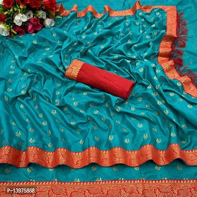 Trendy Crepe Rama Green Zari Saree With Blouse Piece For Women