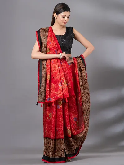 Designer Jute Silk Saree With Blouse Piece For Women