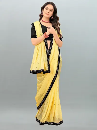 Embellished Lycra Sarees With Blouse Piece