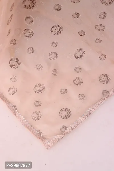 Beautiful Peach Net Printed Women Saree with Blouse piece-thumb4