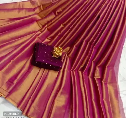 Partywear Poly Silk Saree with Blouse piece-thumb0