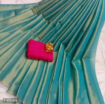 Partywear Poly Silk Saree with Blouse piece