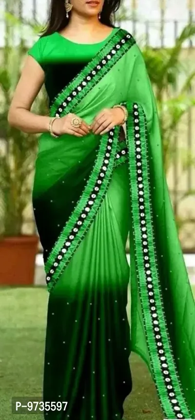 Elegant Green Georgette Saree with Blouse piece-thumb0