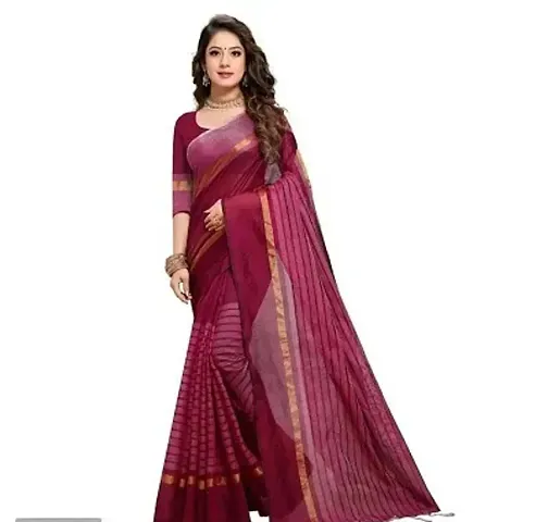 Daily Wear Polycotton Saree with Blouse piece