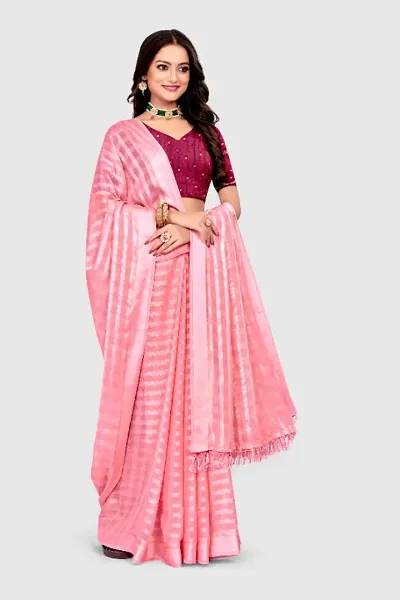 Georgette Checked Sarees with Blouse Piece