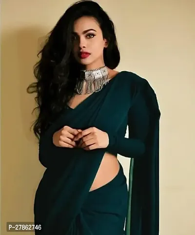 Georgette Solid Daily wear Sarees With Blouse Piece