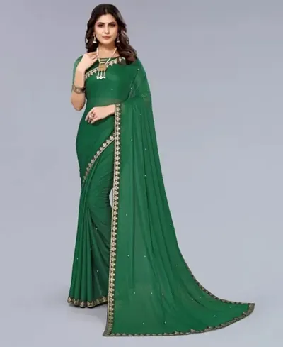 Must Have Lycra Saree with Blouse piece