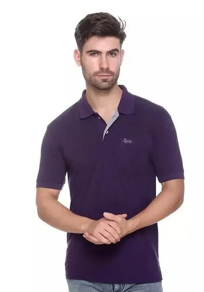 Reliable Blend Solid Polos For Men