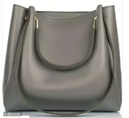 Stylish Grey Leather  Handbags For Women-thumb0