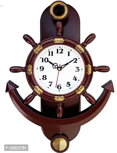 Designer Brown Plastic Analog Wall Clock