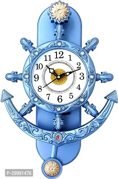 Designer Blue Wood Analog Wall Clock