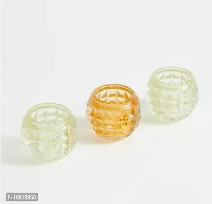 Pack Of 2 Glass Tealight Candle Holders